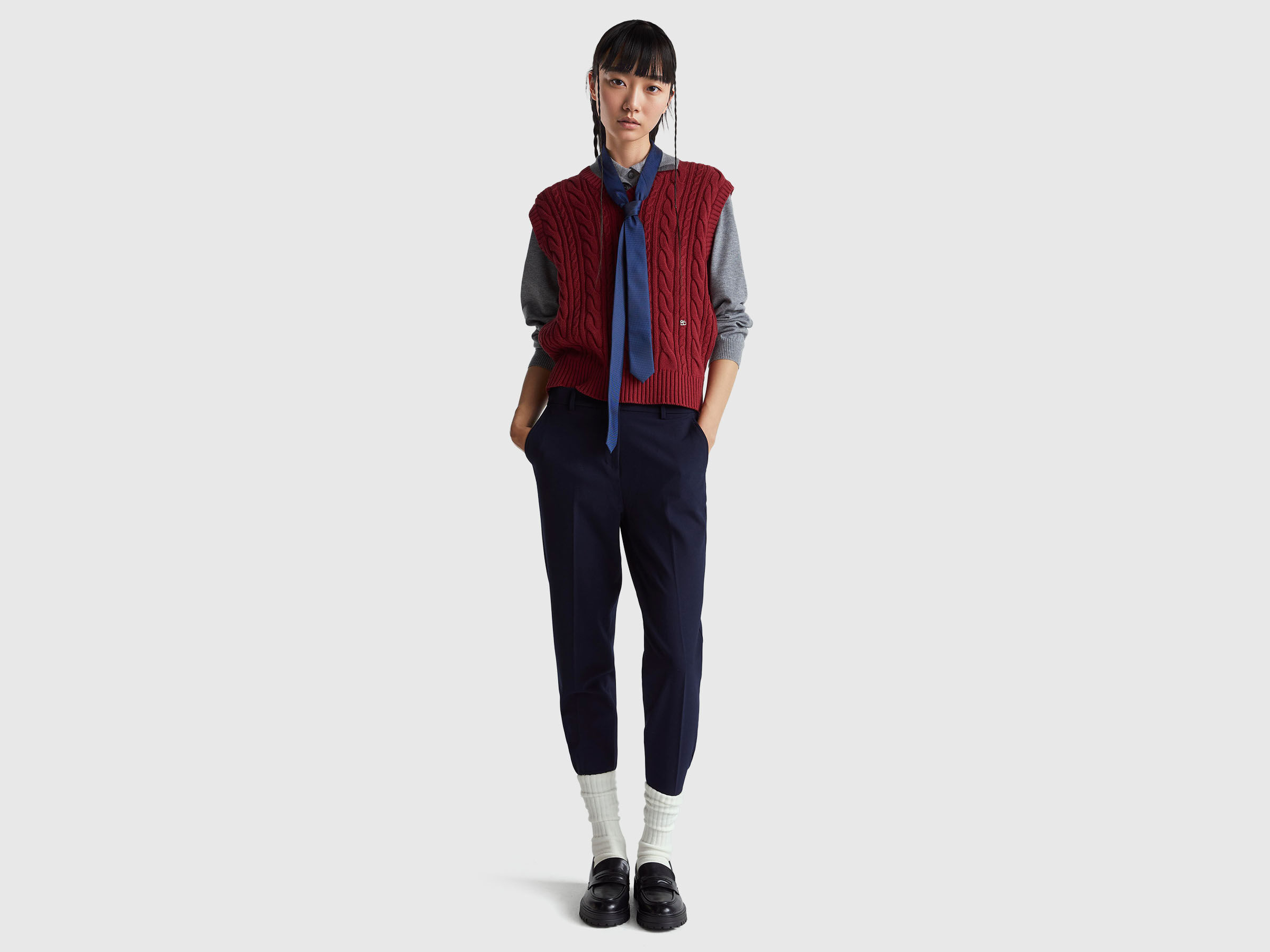 S/L V NECK SWEATER Women image number 3